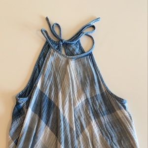 Anthropologie Holding Horses denim plaid tank